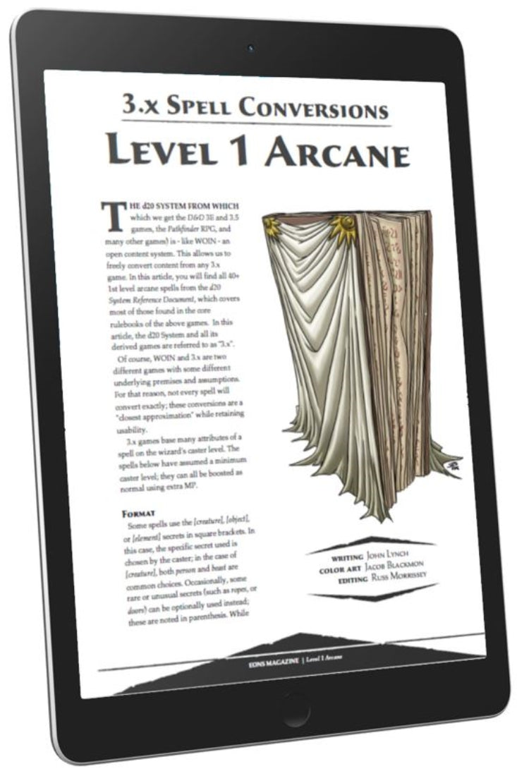 3.x Spell Conversions: Level 1 Arcane (WOIN)