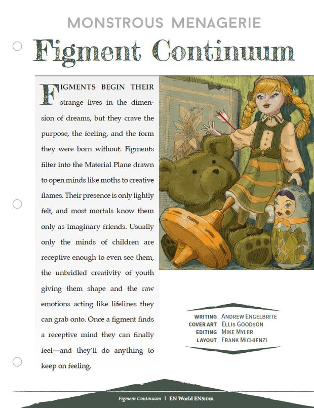 Monstrous Menagerie: Figment Continuum (D&D 5e)