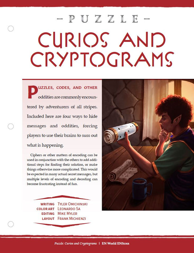 Puzzles: Curios and Cryptograms (D&D 5e)