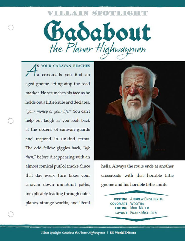 Villain Spotlight: Gadabout the Planar Highwayman (D&D 5e)