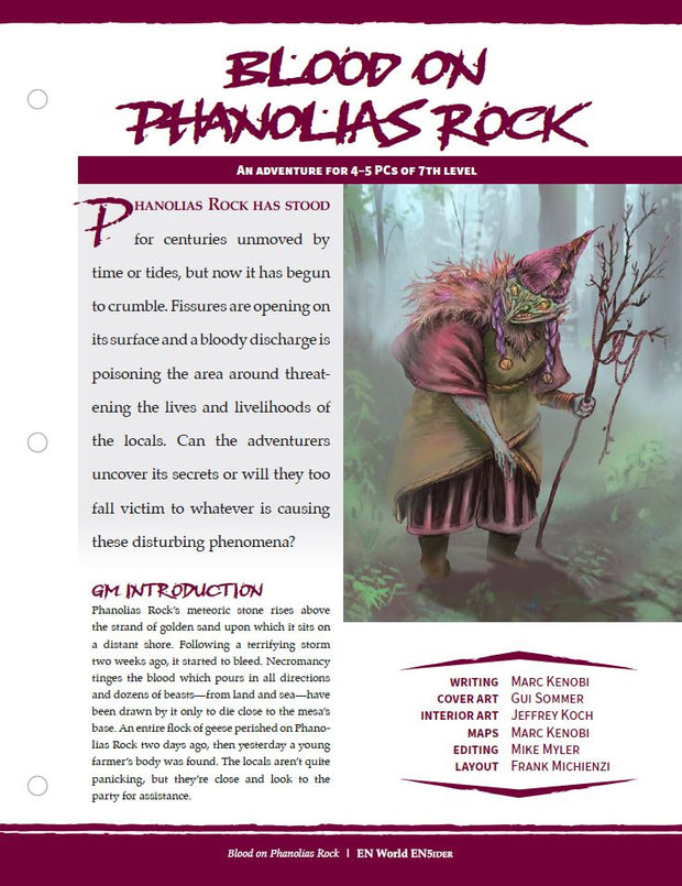Adventure: Blood on Phanolias Rock (D&D 5e)