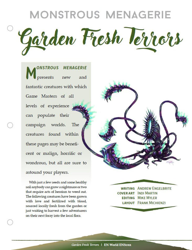Monstrous Menagerie: Garden Fresh Terrors (D&D 5e)