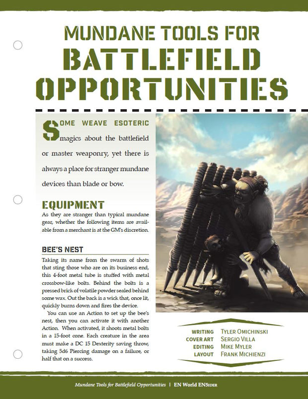 Mundane Tools for Battlefield Opportunities (D&D 5e)