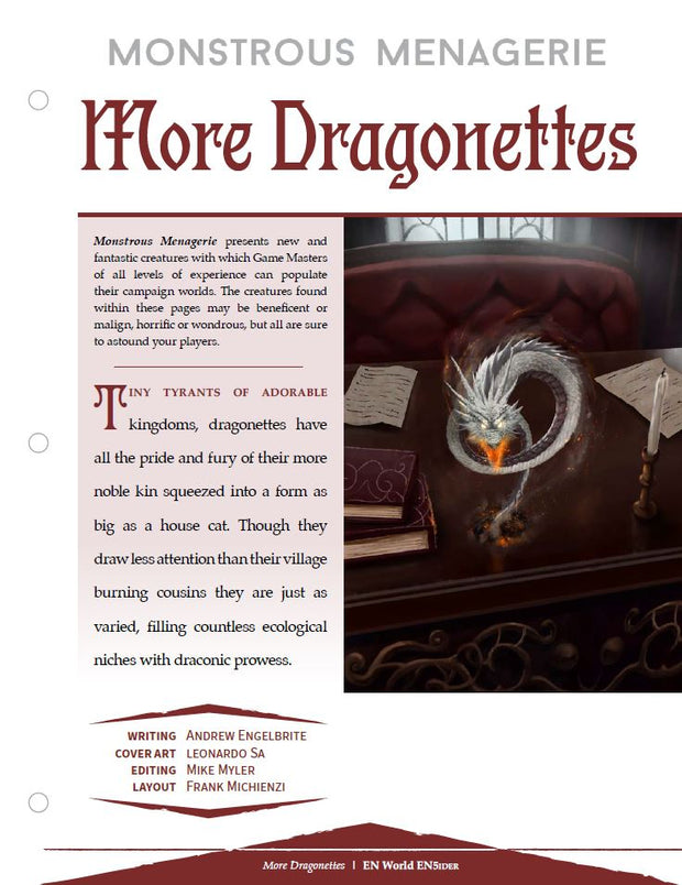 Monstrous Menagerie: More Dragonettes (D&D 5e)
