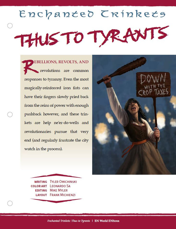 Enchanted Trinkets: Thus to Tyrants (D&D 5e)