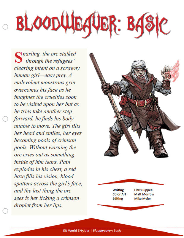 Bloodweaver: Basic Class Information (D&D 5e)