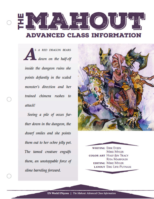 The Mahout: Advanced Class Information (D&D 5e)