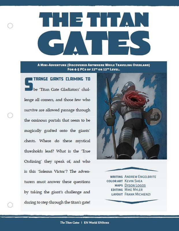Mini-Adventure: The Titan Gates (D&D 5e)