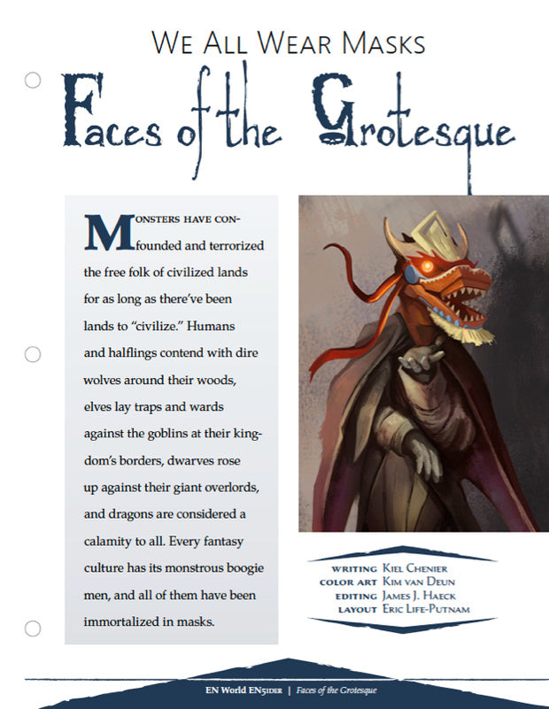 We All Wear Masks: Faces of the Grotesque (D&D 5e)
