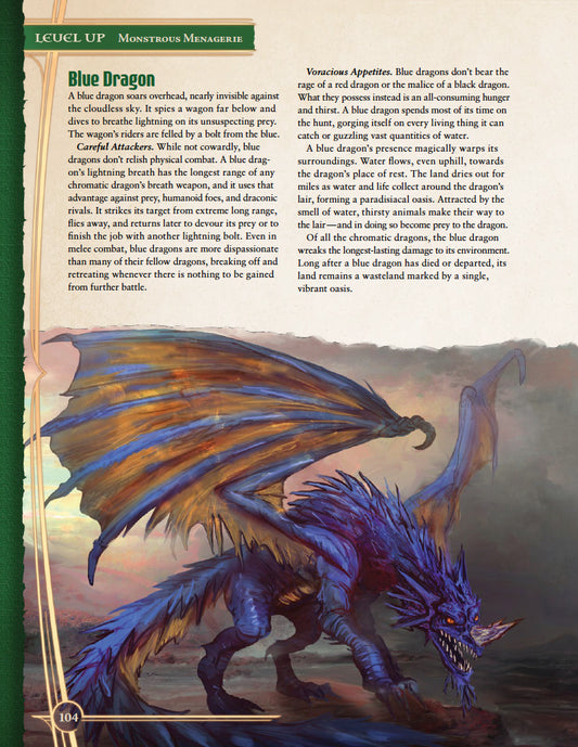 Level Up: Monstrous Menagerie Preview: Blue Dragon (A5E)