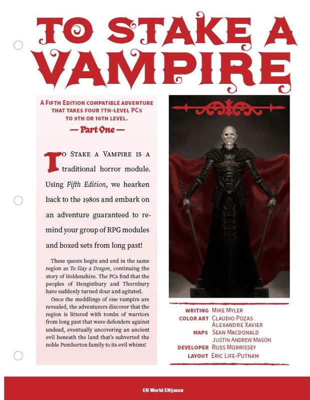To Stake A Vampire: Part 1 (D&D 5e)
