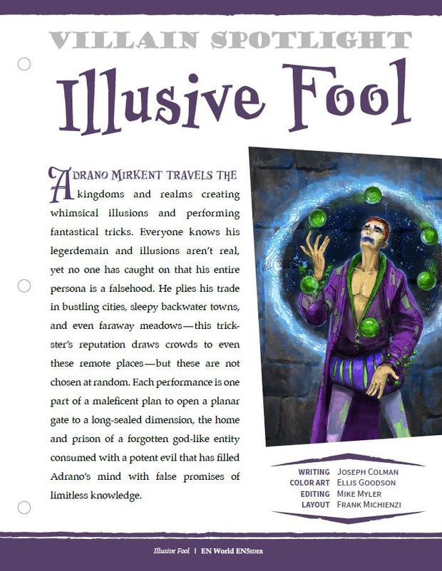 Villain Spotlight: Illusive Fool (D&D 5e)