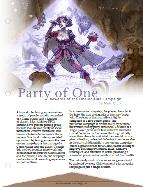 Party of One: Rewards of the One-on-One Campaign (D&D 5e)