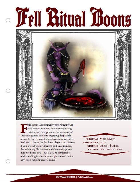 Fell Ritual Boons (D&D 5e)