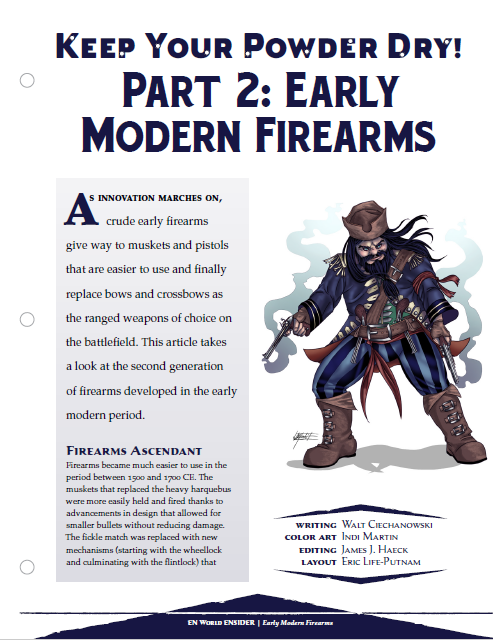 Keep Your Power Dry! Part 2: Early Modern Firearms (D&D 5e)