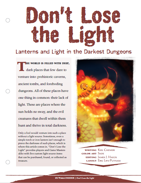 Don't Lose the Light (D&D 5e)
