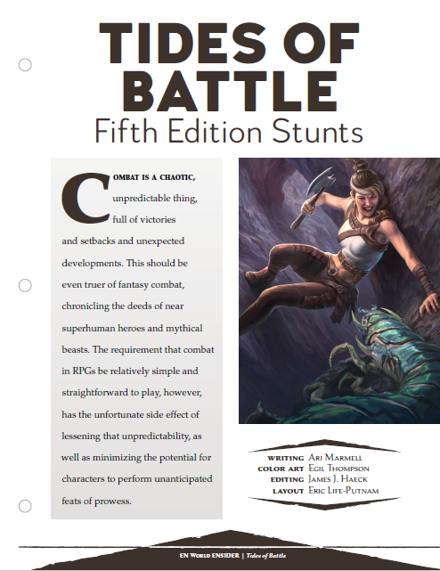 Tides of Battle: Fifth Edition Stunts (D&D 5e)