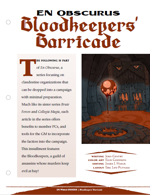 EN Obscurus: Bloodkeeper's Barricade (D&D 5e)