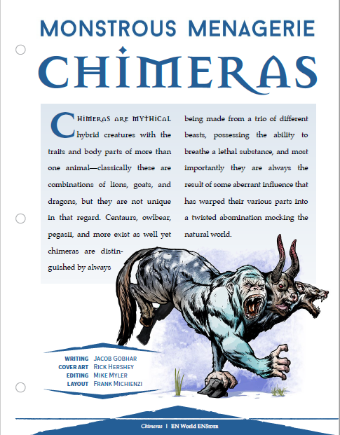 Monstrous Menagerie: Chimeras (D&D 5e)