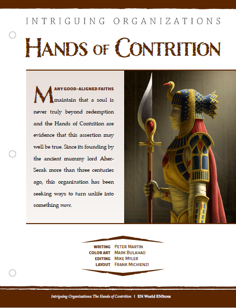 Intriguing Organizations: Hands of Contrition (D&D 5e)