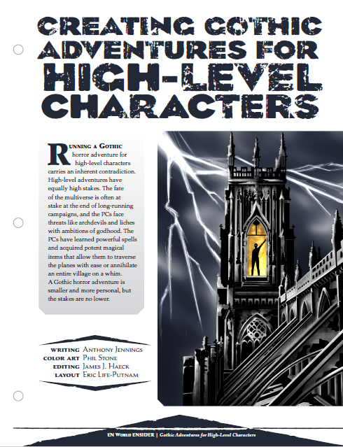 Creating Gothic Adventures For High Level Characters (D&D 5e)