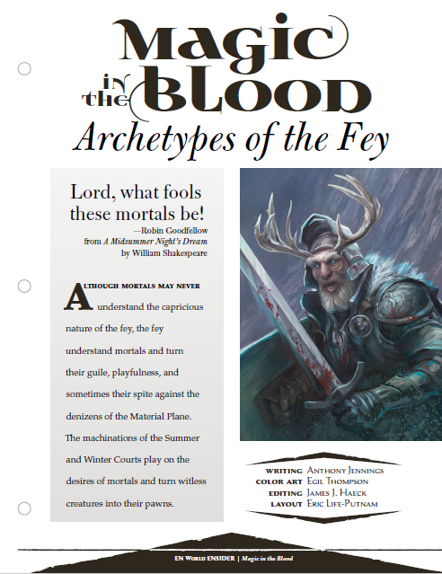 Magic in the Blood: Archetypes of the Fey (D&D 5e)