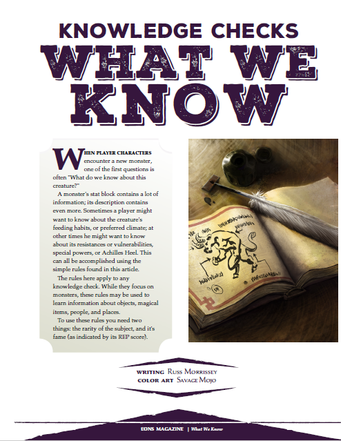 Knowledge Checks: What We Know (WOIN)