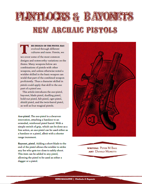 Flintlocks & Bayonets: New Archaic Pistols (WOIN)