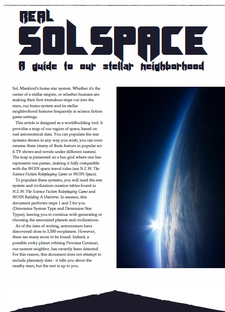 Real Solspace: A Guide To Our Stellar Neighborhood (WOIN)