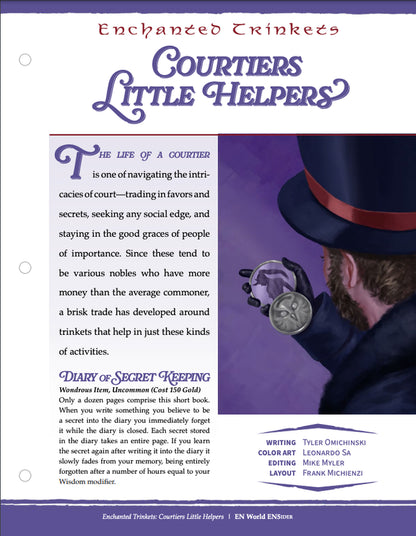 Enchanted Trinkets: Courtiers Little Helpers (D&D 5e)