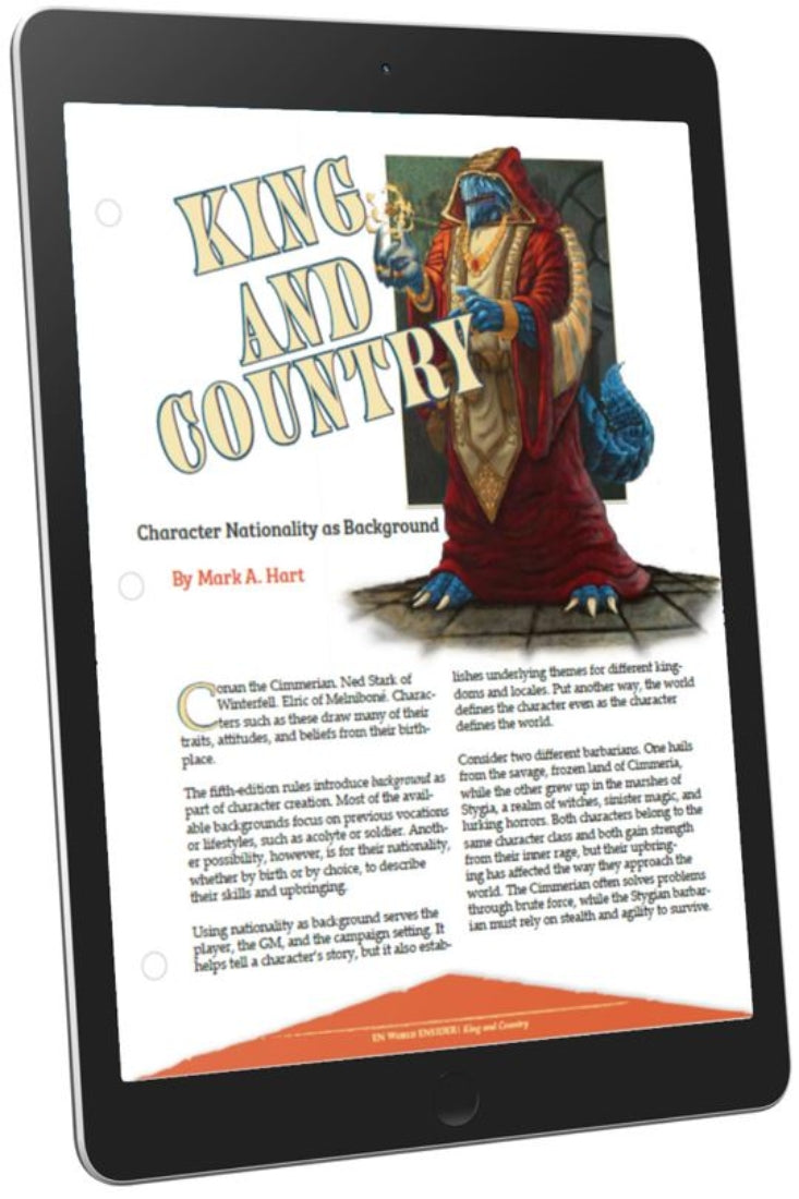 King & Country: Character Nationality as Background (D&D 5e)