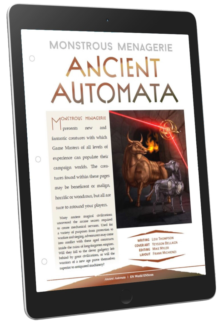 Monstrous Menagerie: Ancient Automata (D&D 5e)