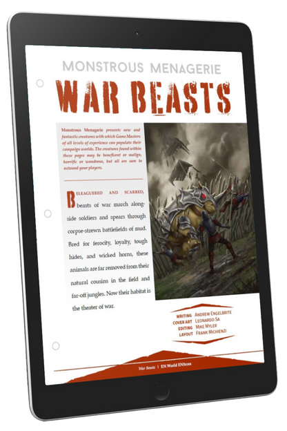 Monstrous Menagerie: War Beasts (D&D 5e)