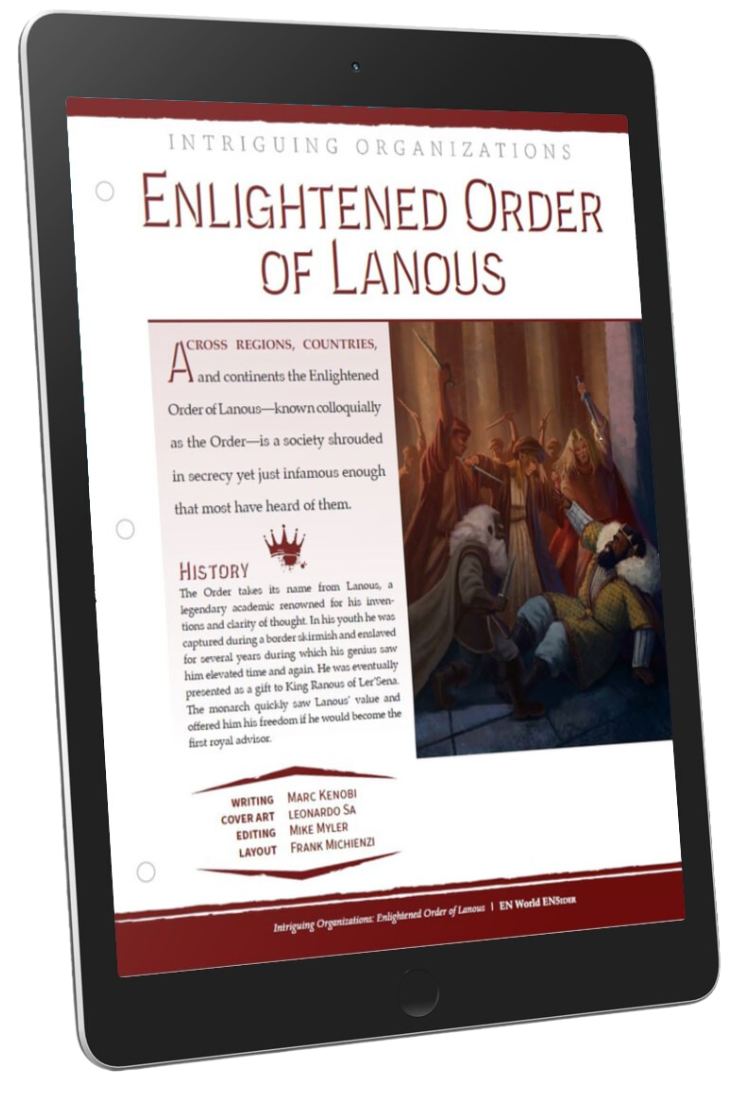 Intriguing Organizations: Enlightened Order of Lanous (D&D 5e)  ‌