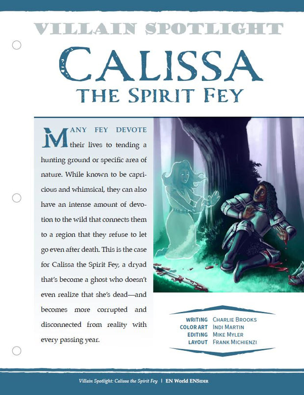 Villain Spotlight: Calissa the Spirit Fey (D&D 5e)
