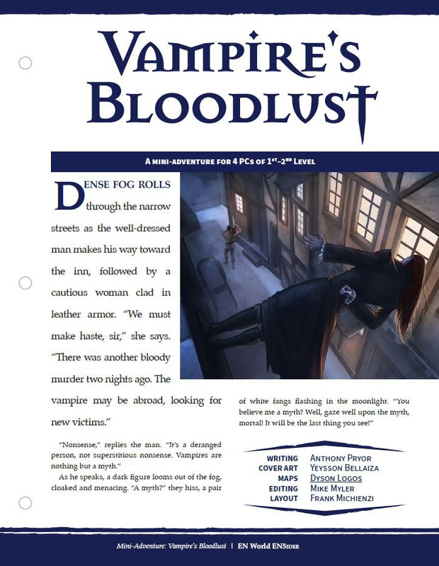 Mini-Adventure: Vampire's Bloodlust (D&D 5e)