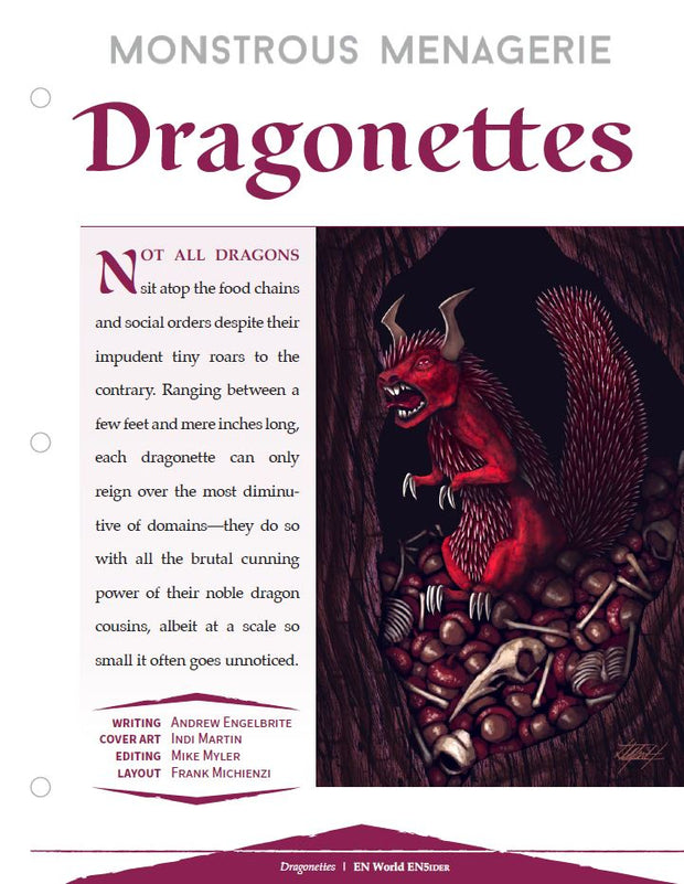 Monstrous Menagerie: Dragonettes (D&D 5e)