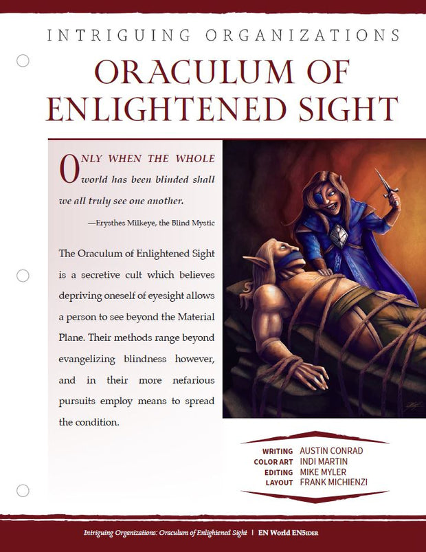 Intriguing Organizations: Oraculum of Enlightened Sight (D&D 5e)