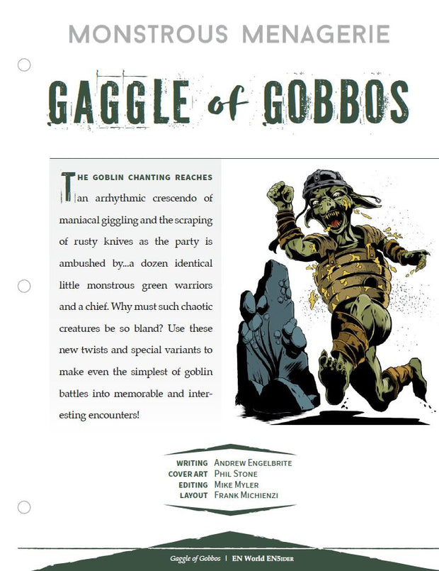 Monstrous Menagerie: Gaggle of Gobbos (D&D 5e)