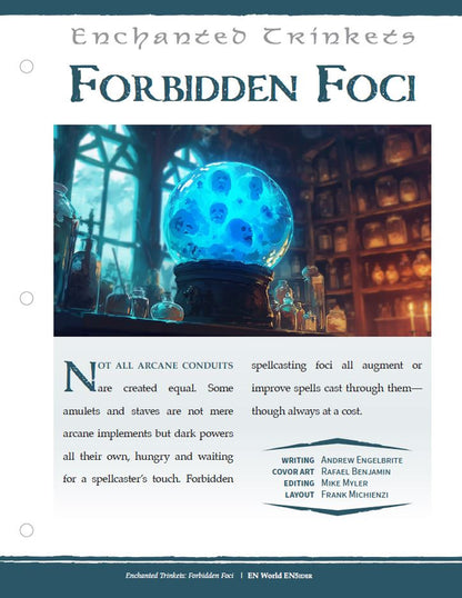 Enchanted Trinkets: Forbidden Foci (D&D 5e)