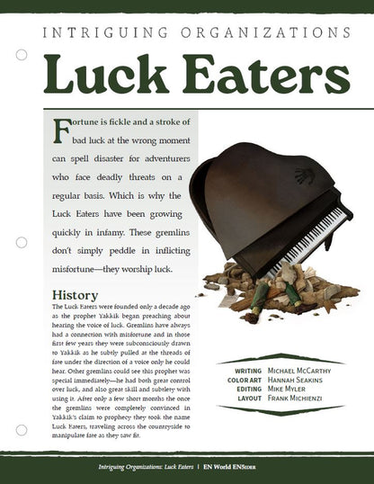 Intriguing Organizations: Luck Eaters (D&D 5e)