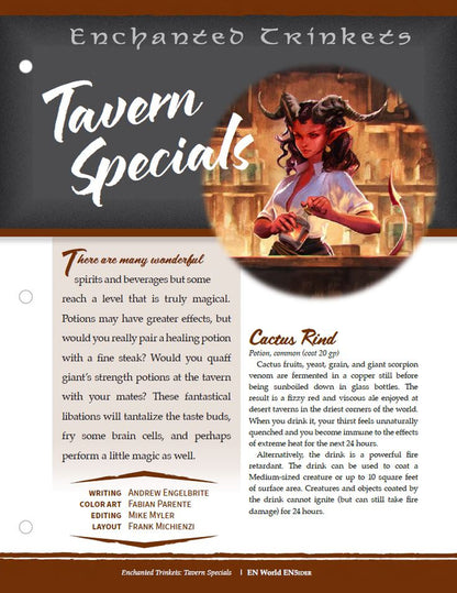 Enchanted Trinkets: Tavern Specials (D&D 5e)