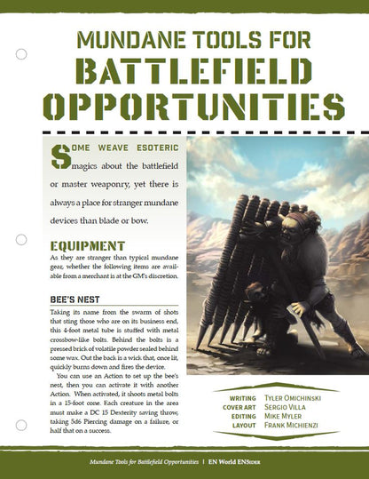 Mundane Tools for Battlefield Opportunities (D&D 5e)