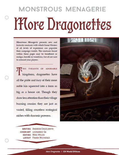 Monstrous Menagerie: More Dragonettes (D&D 5e)