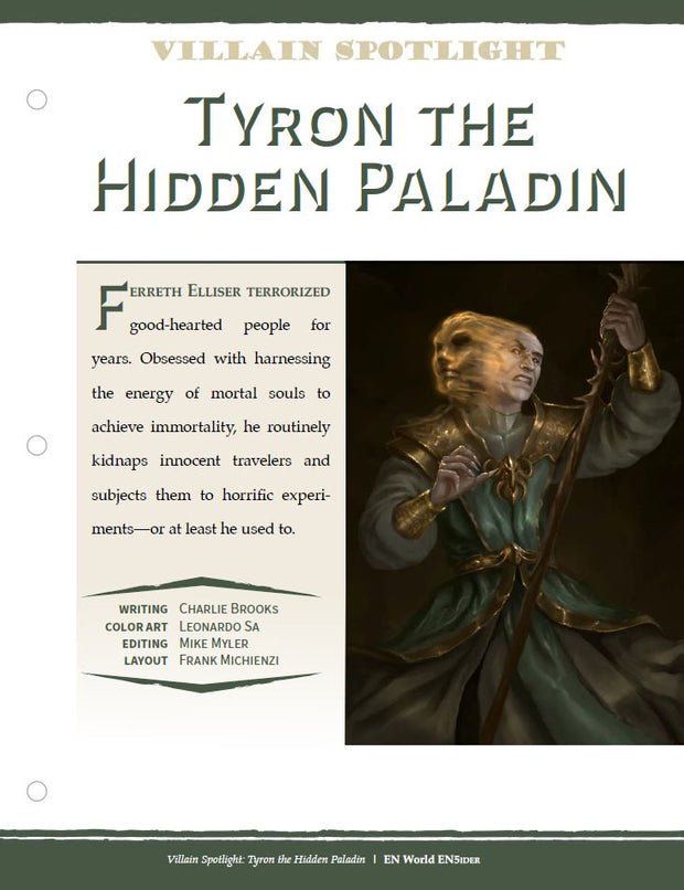 Villain Spotlight: Tyron the Hidden Paladin (D&D 5e)