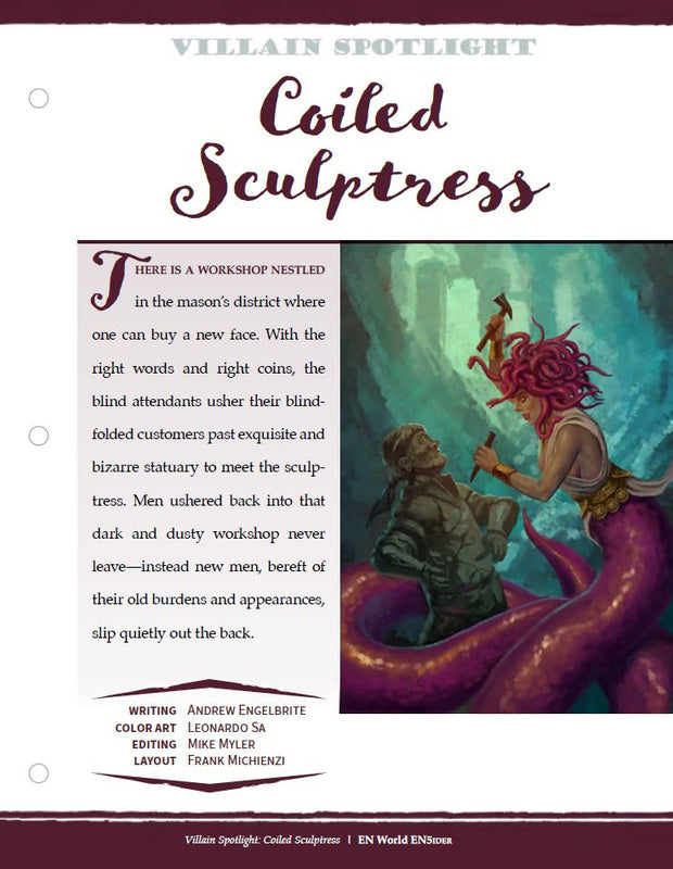 Villain Spotlight: Coiled Sculptress (D&D 5e)