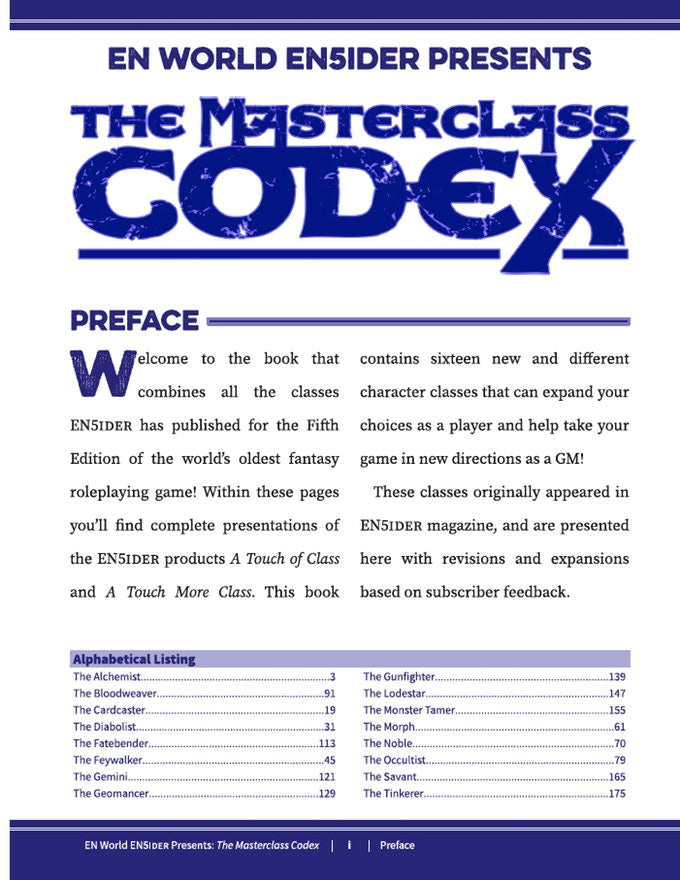The Masterclass Codex
