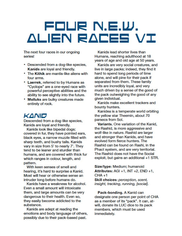 Four N.E.W. Alien Races VI (WOIN)