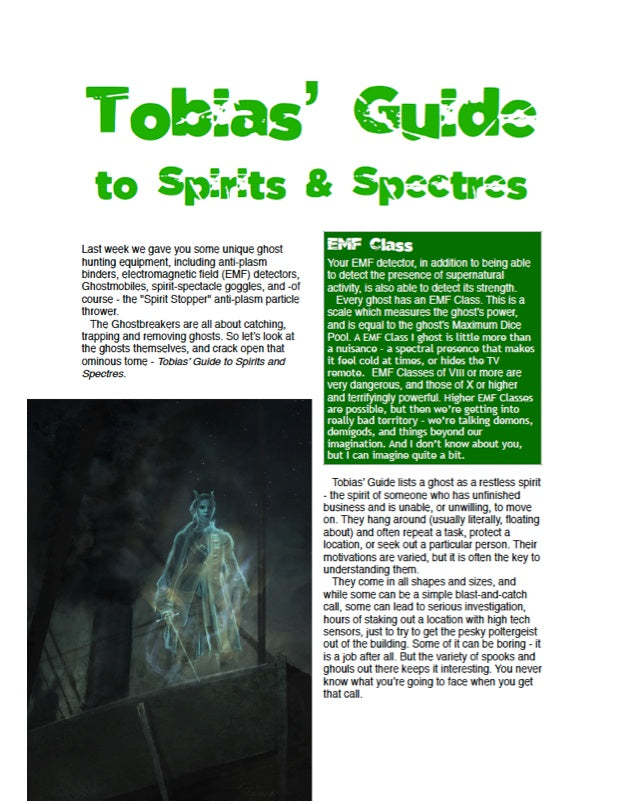Tobias' Guide to Spirits & Spectres (WOIN)