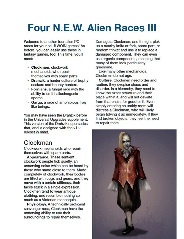 Four N.E.W. Alien Races III (WOIN)